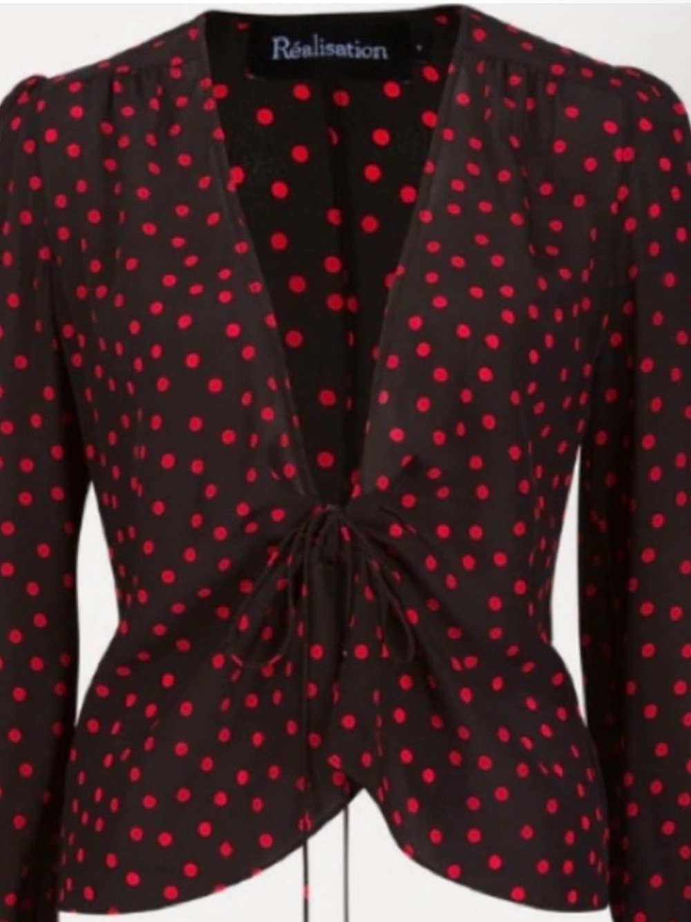 Realisation Par Black with Red Polka Dot Blouse